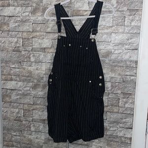 Vintage No excuses short striped overalls